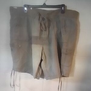 Ladies Tan Cargo Shorts
